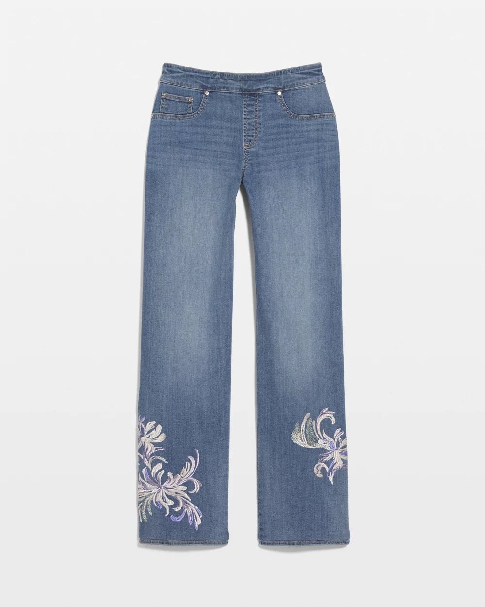 Embroidered Pull-On Wide-Leg Jeans | Chico's